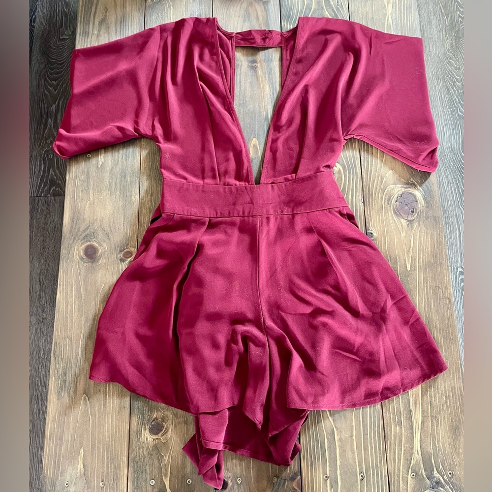 ANGL Burgundy Romper
